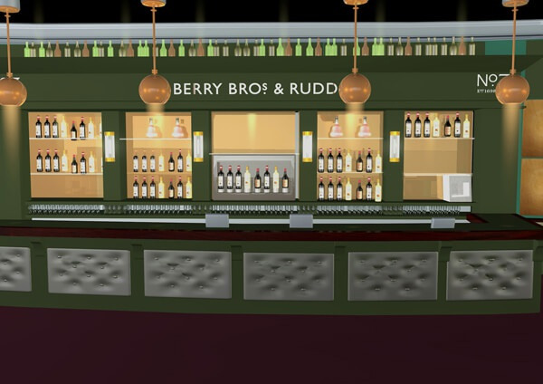 3d render berry bros custom designed bar