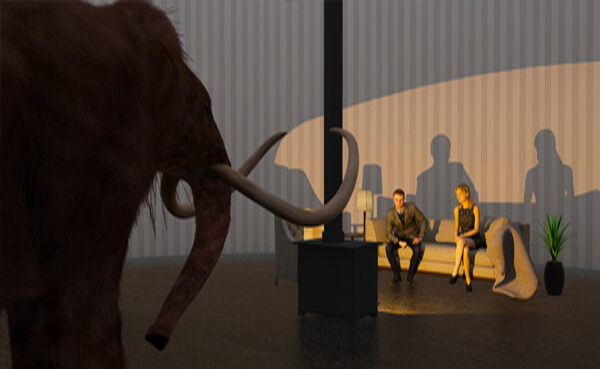 3 D rendering woolly mammoth