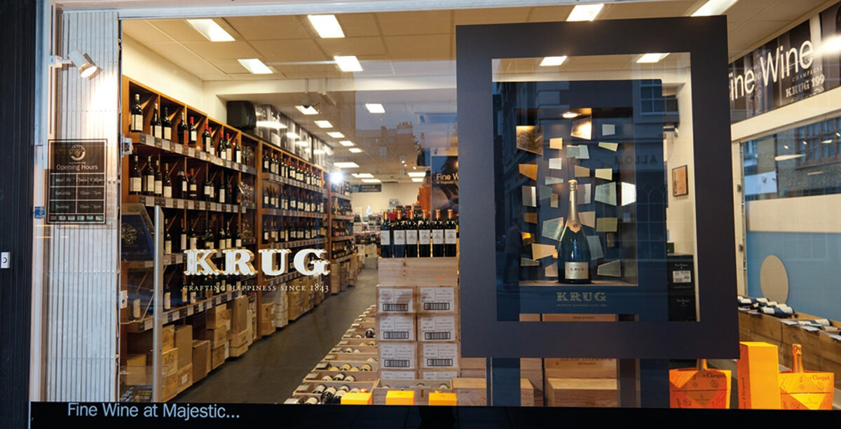 Krug champagne window branding design