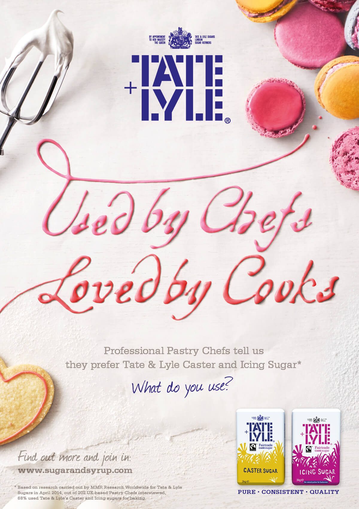 Tate and lyle used by chefs loved by cooks advert design